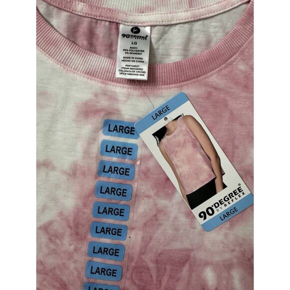 90 Degree by Reflex Tie Dye Crop Tank Top Women's Dusk Orchid Size L MSRP $69 - Picture 4 of 8
